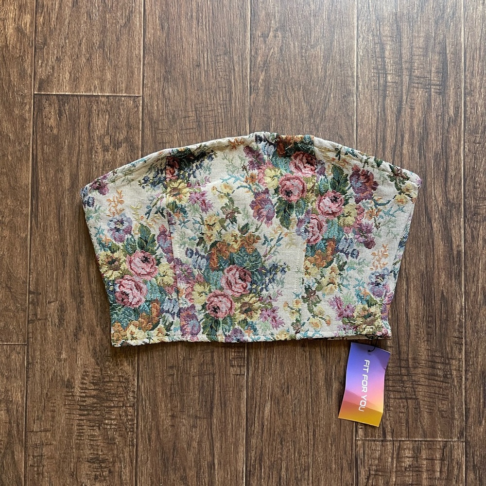 VINTAGE Floral Bandeau Top NWT